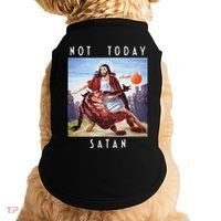 Not Today Satan Jesus Vs Satan In Basketball Doggie Tank thumb 0