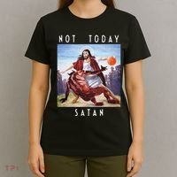 Not Today Satan Jesus Vs Satan In Basketball T-Shirt thumb 4