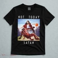 Not Today Satan Jesus Vs Satan In Basketball T-Shirt thumb 5