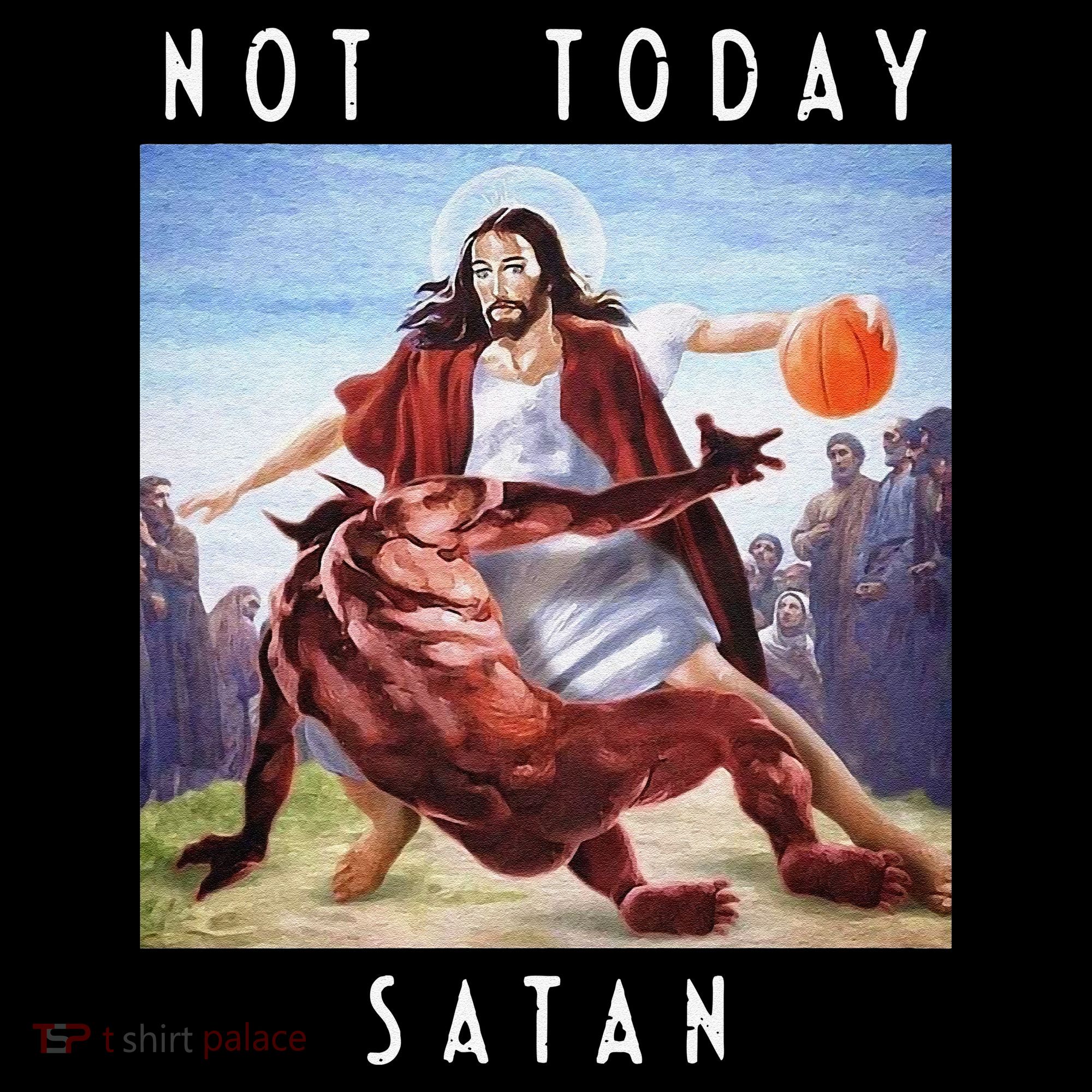 Not Today Satan Jesus Vs Satan In Basketball Coffee Mug