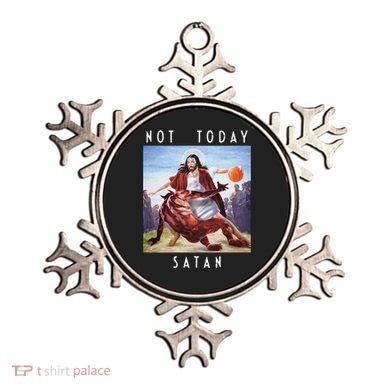Not Today Satan Jesus Vs Satan In Basketball Ornament