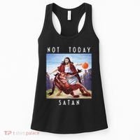 Not Today Satan Jesus Vs Satan In Basketball Women's Tank Top thumb 0