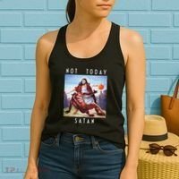 Not Today Satan Jesus Vs Satan In Basketball Women's Tank Top thumb 2