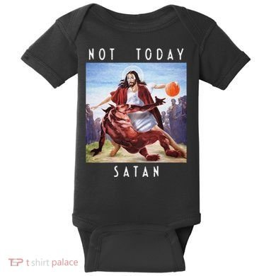 Not Today Satan Jesus Vs Satan In Basketball Baby Bodysuit