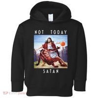 Not Today Satan Jesus Vs Satan In Basketball Toddler Hoodie thumb 0