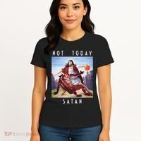 Not Today Satan Jesus Vs Satan In Basketball Women's T-Shirt thumb 4