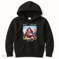 Not Today Satan Jesus Vs Satan In Basketball Kids Hoodie thumb 0