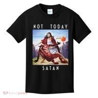 Not Today Satan Jesus Vs Satan In Basketball Kids T-Shirt thumb 0