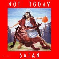 Not Today Satan Jesus Vs Satan In Basketball Santa Hat thumb 1