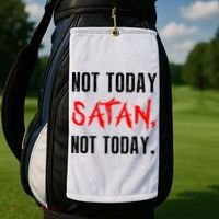 Not Today Satan Golf Towel thumb 2