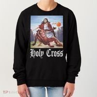 Not Today Satan Jesus Crossover Basketball Holy Cross Women's Sweatshirt thumb 0