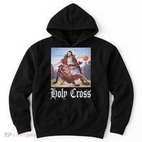 Not Today Satan Jesus Crossover Basketball Holy Cross Hoodie thumb 0