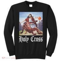 Not Today Satan Jesus Crossover Basketball Holy Cross Sweatshirt thumb 0