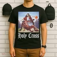Not Today Satan Jesus Crossover Basketball Holy Cross T-Shirt thumb 6