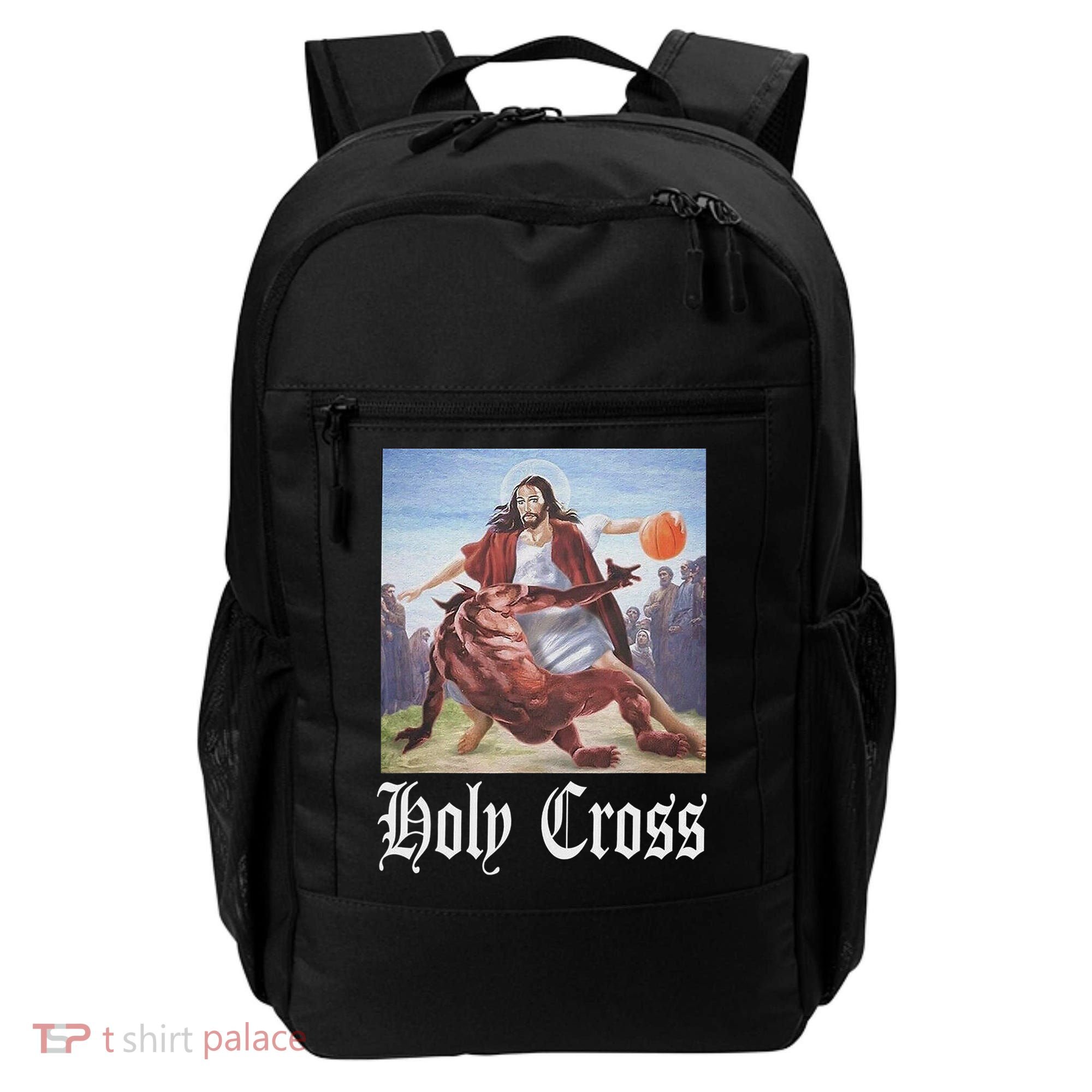 Not Today Satan Jesus Crossover Basketball Holy Cross Backpack