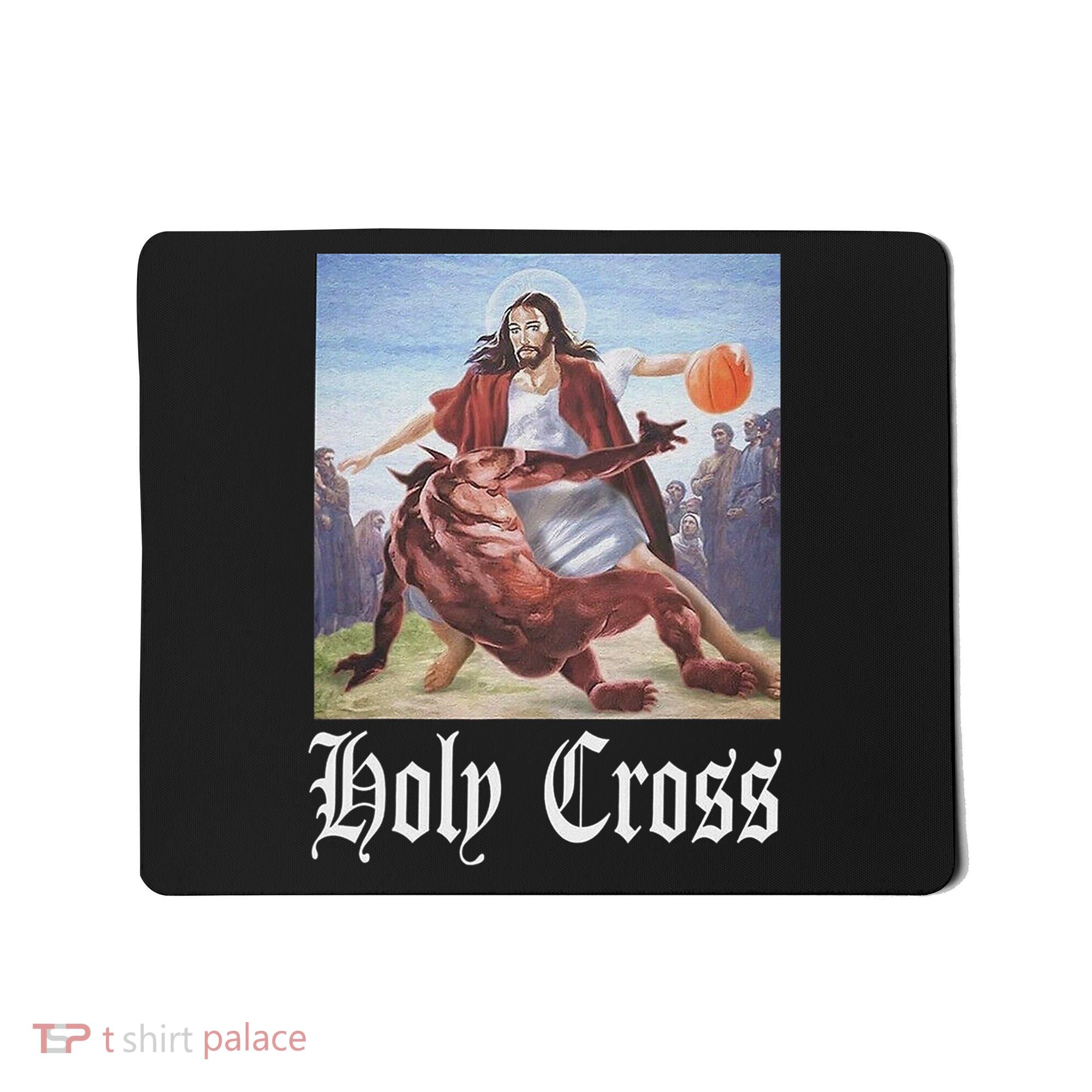 Not Today Satan Jesus Crossover Basketball Holy Cross Mousepad