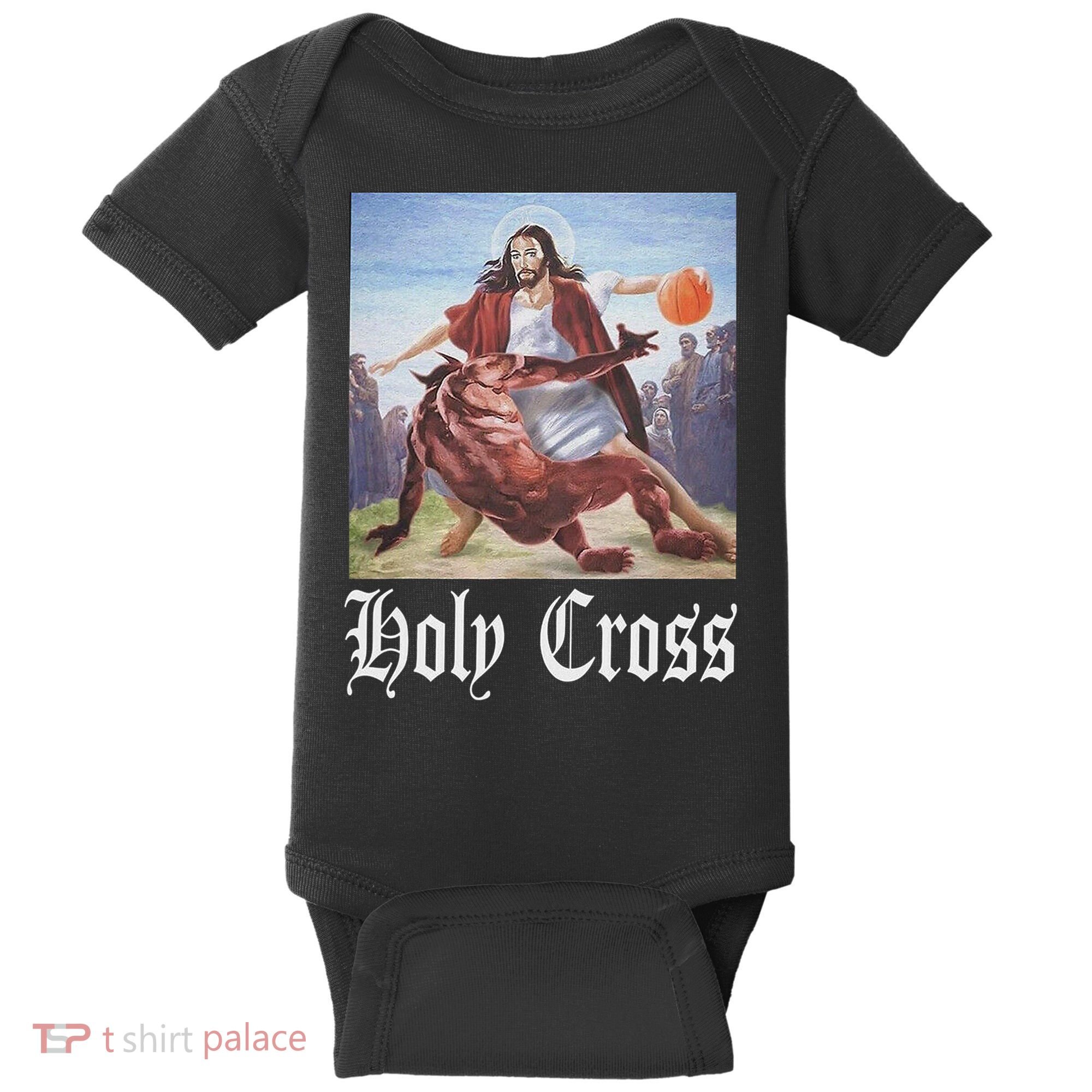 Not Today Satan Jesus Crossover Basketball Holy Cross Baby Bodysuit