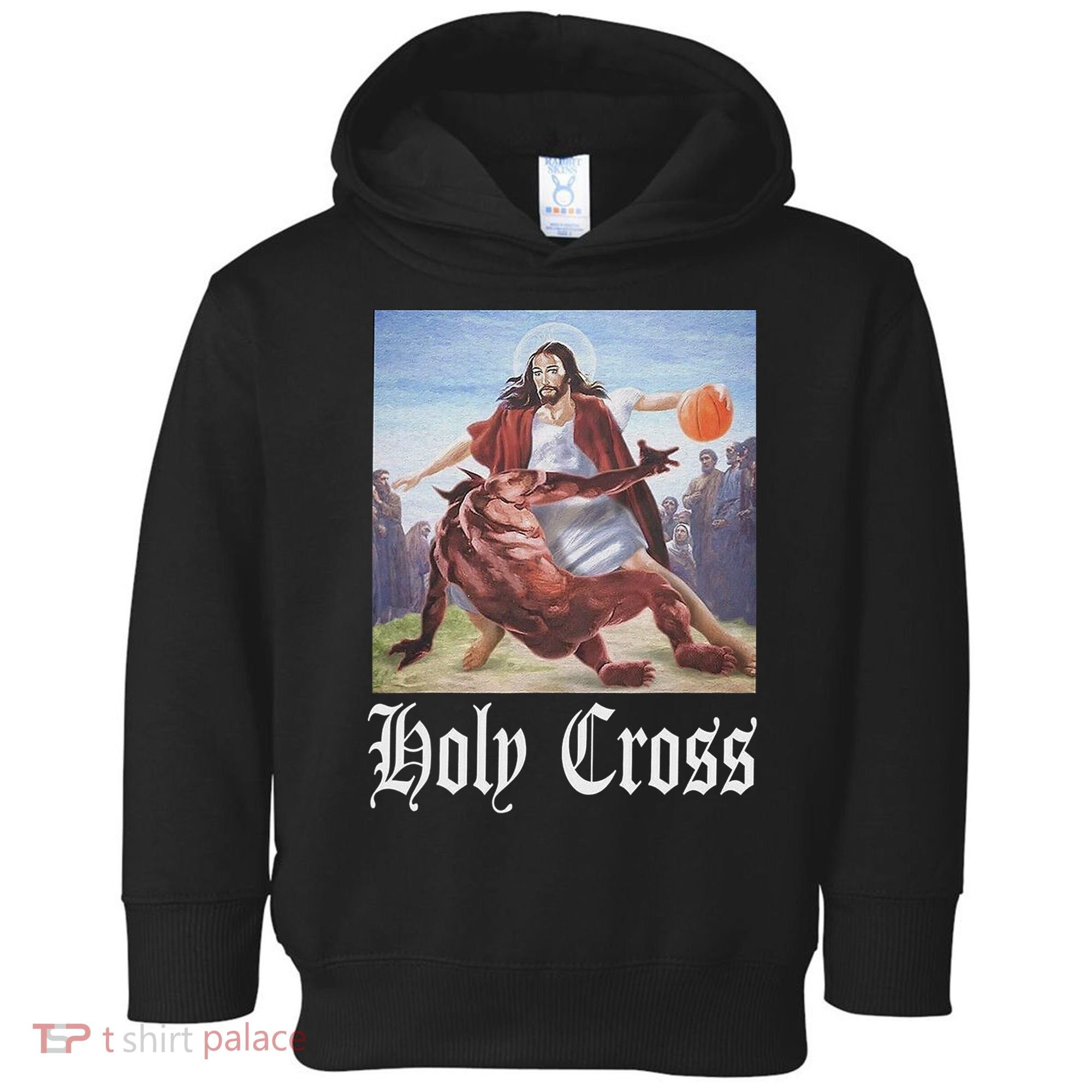 Not Today Satan Jesus Crossover Basketball Holy Cross Toddler Hoodie
