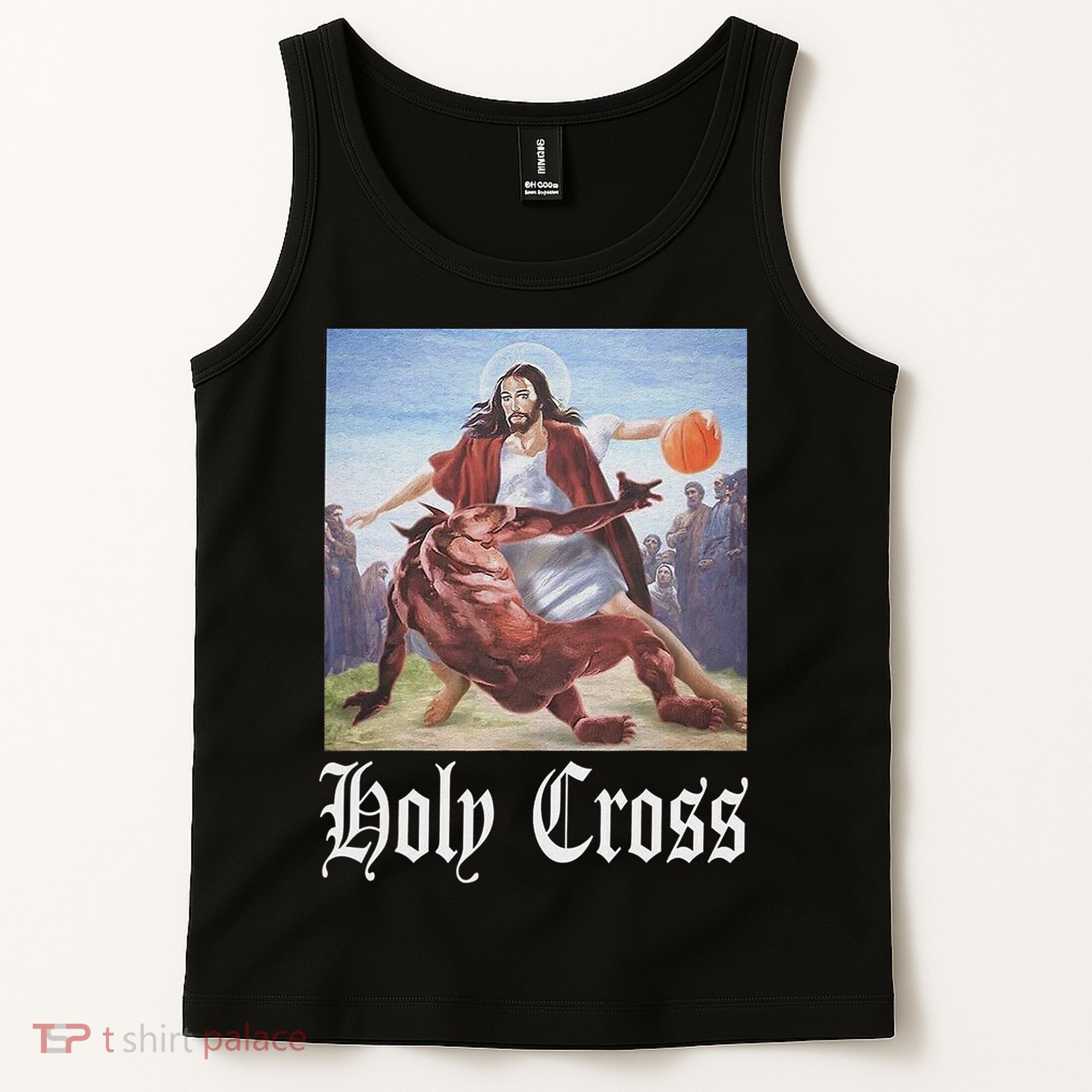 Not Today Satan Jesus Crossover Basketball Holy Cross Tank Top