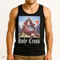 Not Today Satan Jesus Crossover Basketball Holy Cross Tank Top thumb 3