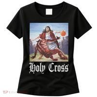 Not Today Satan Jesus Crossover Basketball Holy Cross Women's T-Shirt thumb 0