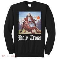 Not Today Satan Jesus Crossover Basketball Holy Cross Sweatshirt thumb 0