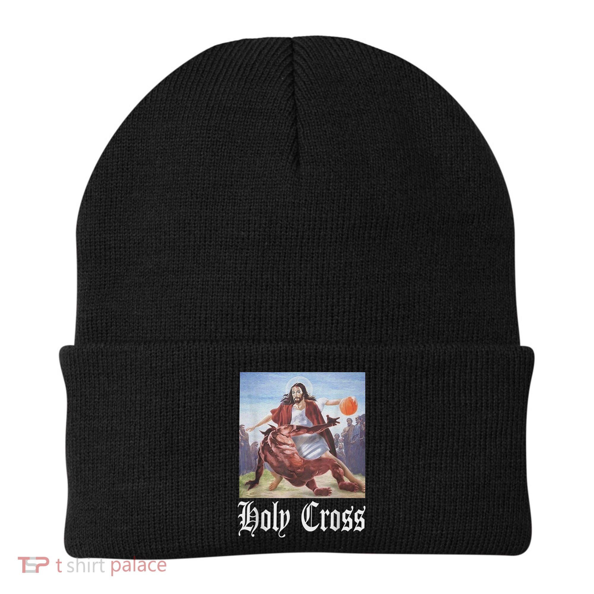 Not Today Satan Jesus Crossover Basketball Holy Cross Beanie