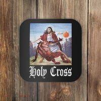 Not Today Satan Jesus Crossover Basketball Holy Cross Coaster thumb 0