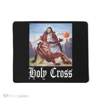 Not Today Satan Jesus Crossover Basketball Holy Cross Mousepad thumb 0