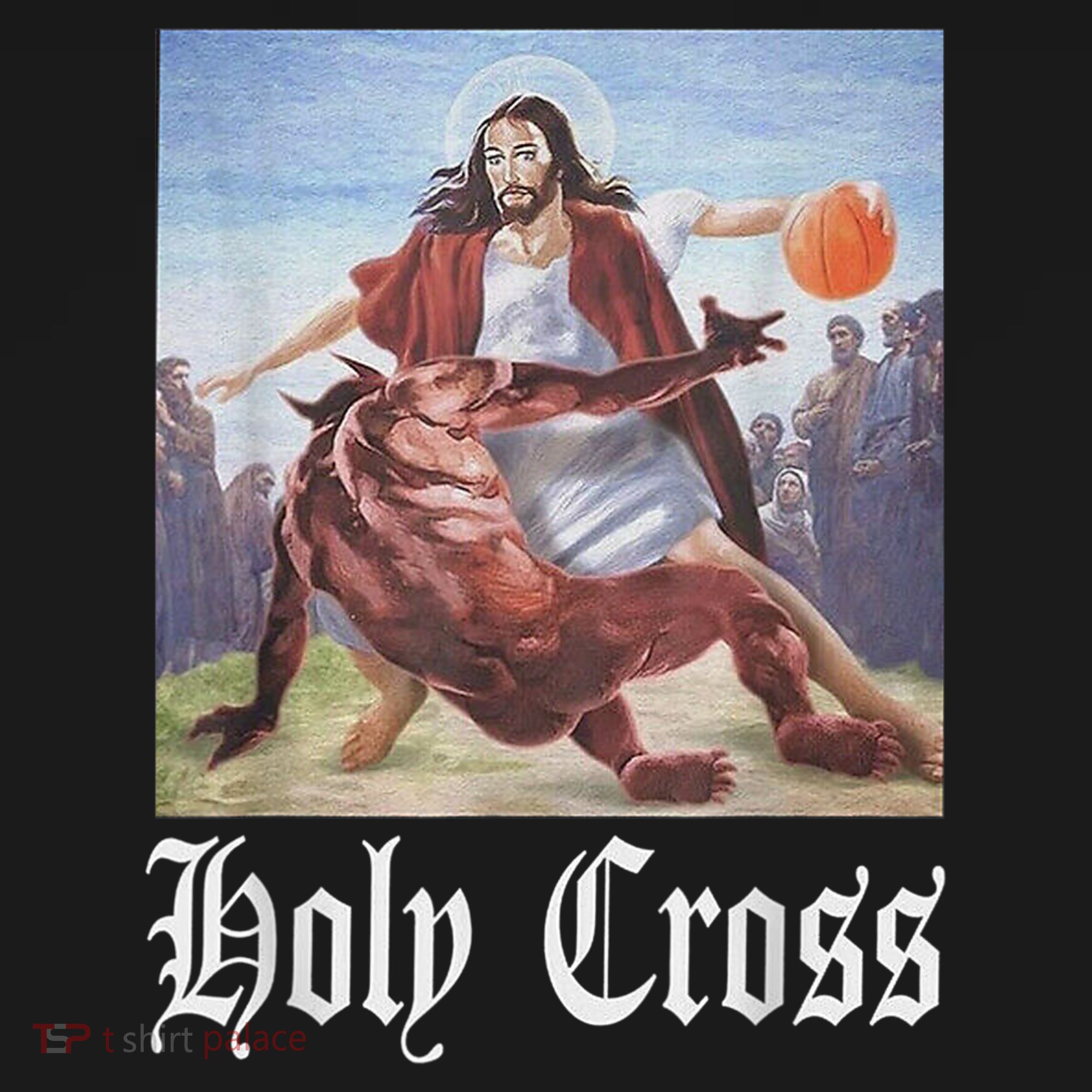 Not Today Satan Jesus Crossover Basketball Holy Cross Women's Tank Top