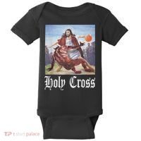 Not Today Satan Jesus Crossover Basketball Holy Cross Baby Bodysuit thumb 0