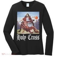 Not Today Satan Jesus Crossover Basketball Holy Cross Women's Long Sleeve Shirt thumb 0