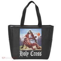 Not Today Satan Jesus Crossover Basketball Holy Cross Tote Bag thumb 0