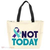 Not Today Suicide Prevention Ribbon Tote Bag thumb 0