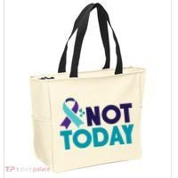 Not Today Suicide Prevention Ribbon Tote Bag thumb 2