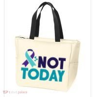 Not Today Suicide Prevention Ribbon Tote Bag thumb 3