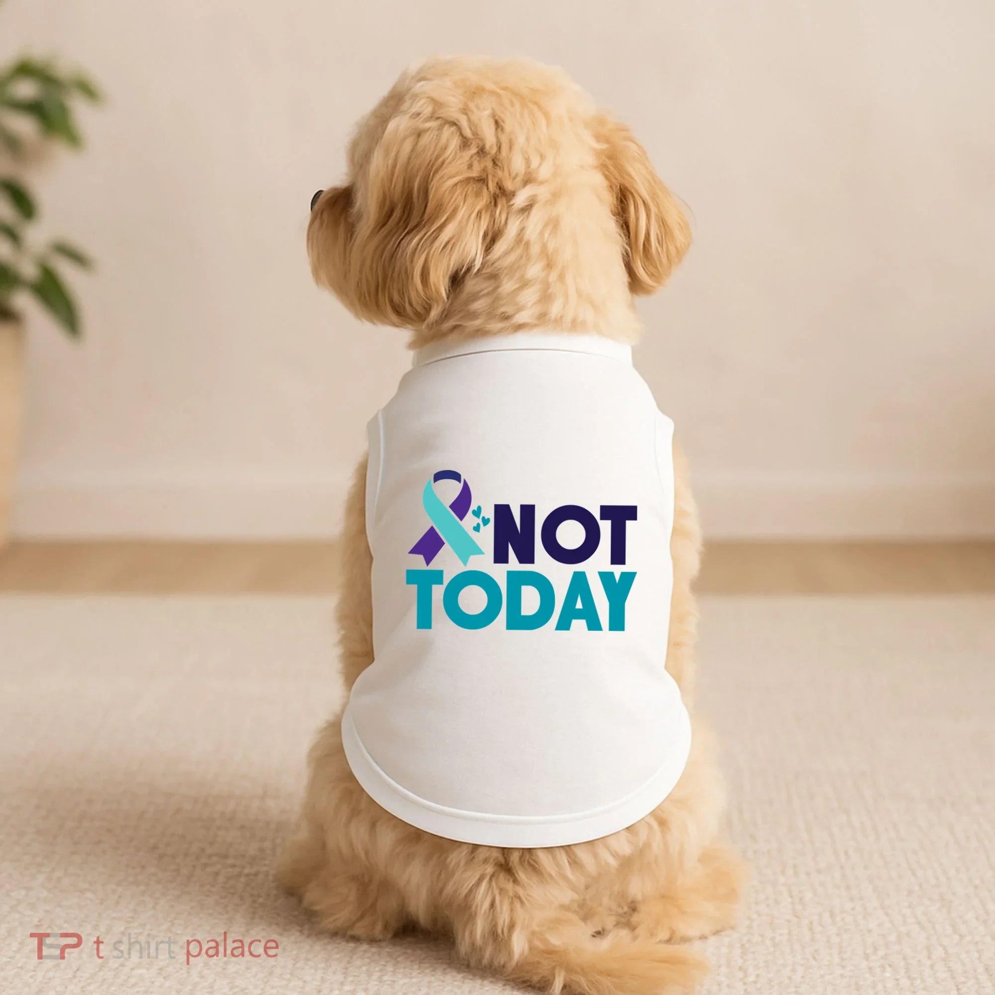 Not Today Suicide Prevention Ribbon Doggie Tank