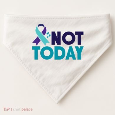 Not Today Suicide Prevention Ribbon USA-Made Doggie Bandana