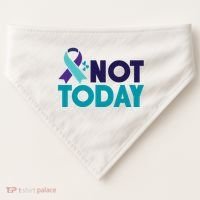 Not Today Suicide Prevention Ribbon USA-Made Doggie Bandana thumb 0
