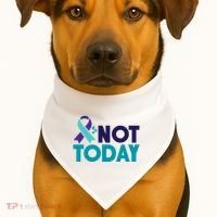 Not Today Suicide Prevention Ribbon USA-Made Doggie Bandana thumb 1