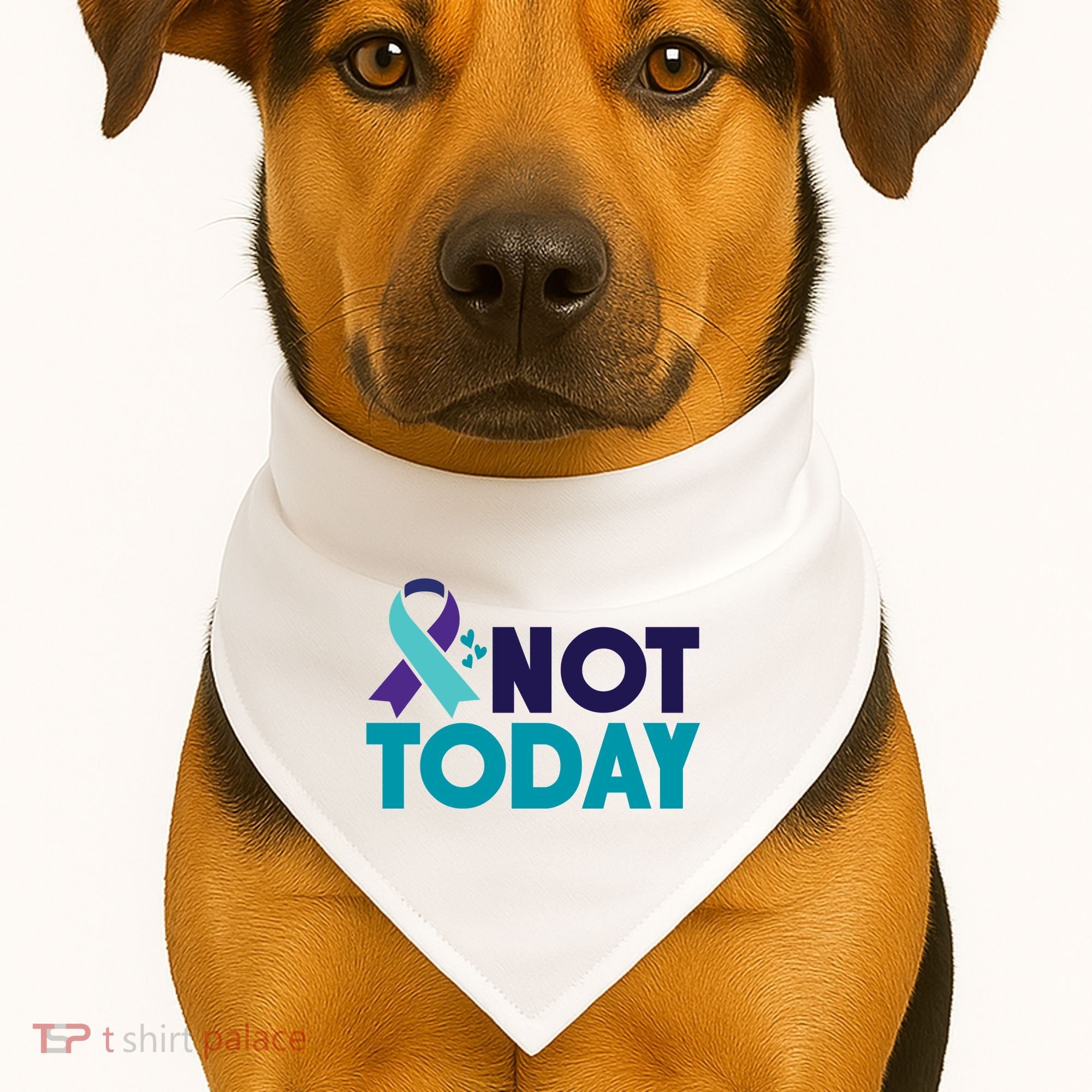 Not Today Suicide Prevention Ribbon USA-Made Doggie Bandana