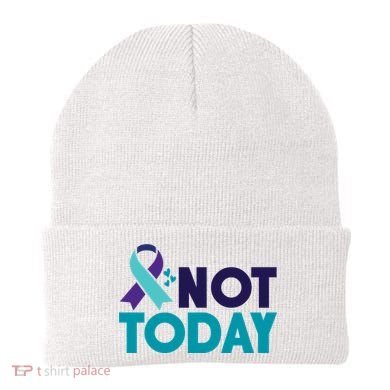 Not Today Suicide Prevention Ribbon Beanie