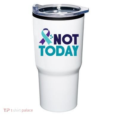 Not Today Suicide Prevention Ribbon Tumbler