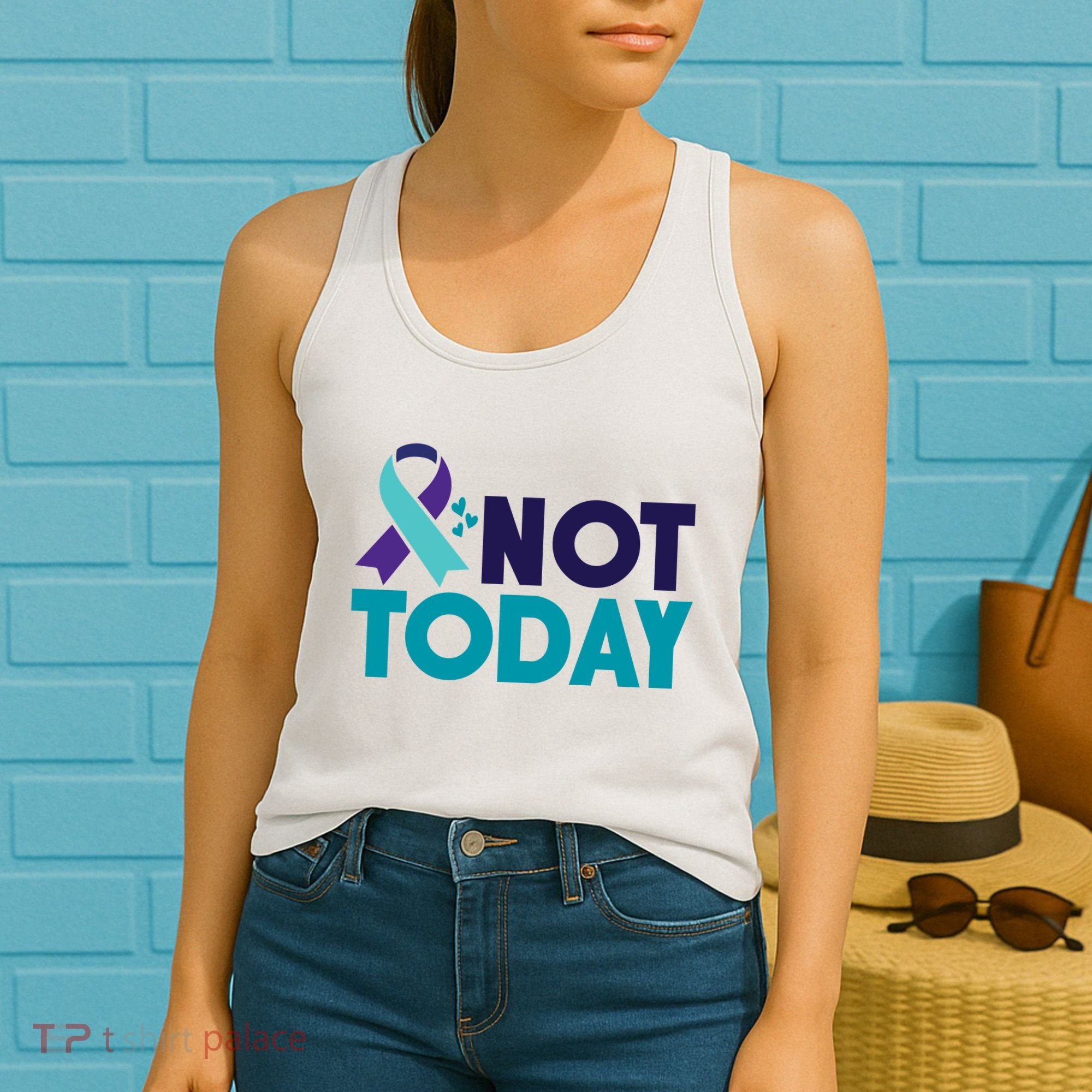 Not Today Suicide Prevention Ribbon Women's Tank Top
