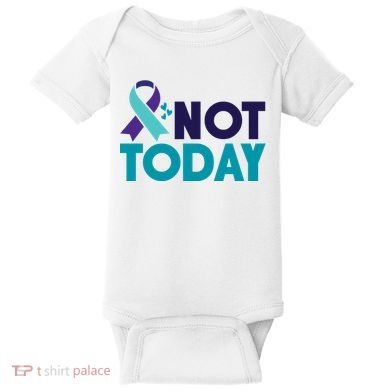 Not Today Suicide Prevention Ribbon Baby Bodysuit