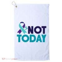 Not Today Suicide Prevention Ribbon Golf Towel thumb 0