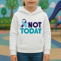 Not Today Suicide Prevention Ribbon Kids Hoodie thumb 3