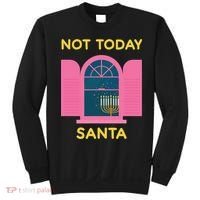 Not Today Santa Jewish Hanukkah Menorah Lights Dreidel Latke  Sweatshirt thumb 0