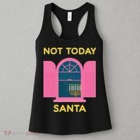 Not Today Santa Jewish Hanukkah Menorah Lights Dreidel Latke  Women's Tank Top thumb 3