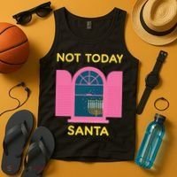 Not Today Santa Jewish Hanukkah Menorah Lights Dreidel Latke  Tank Top thumb 4